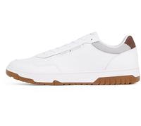 Tommy Hilfiger Uomo Sneakers Court Basket Core Lite Profilo Basso, Avorio (White/Grey Whisper), 46