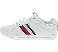 Tommy Hilfiger Uomo Sneakers Icon Court Stripes Profilo Basso, Bianco (White), 44
