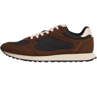 Tommy Hilfiger Uomo Sneakers Running New Runner Eva Mix in Pelle Scamosciata, Multicolore (Black/Legacy Brown), 43