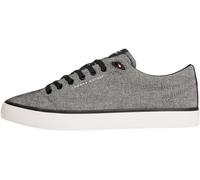 Tommy Hilfiger Uomo Sneakers Vulcanizzate Chambray Profilo Basso, Nero (Black), 43