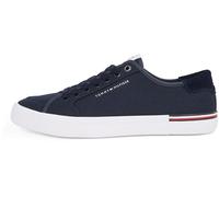 Tommy Hilfiger Uomo Sneakers Vulcanizzate Core Corporate Canvas Profilo Basso, Blu (Desert Sky), 41