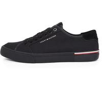 Tommy Hilfiger Uomo Sneakers Vulcanizzate Core Corporate Canvas Profilo Basso, Nero (Black), 46 EU