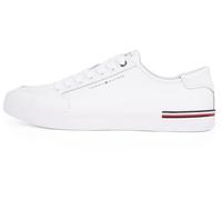 Tommy Hilfiger Uomo Sneakers Vulcanizzate Core Corporate Leather Profilo Basso, Bianco (White), 46 EU