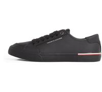 Tommy Hilfiger Uomo Sneakers Vulcanizzate Core Corporate Leather Profilo Basso, Nero (Black), 45 EU