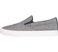 Tommy Hilfiger Uomo Sneakers Vulcanizzate Low Slip On da Infilare, Nero (Black), 42