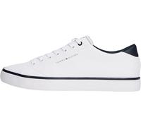 Tommy Hilfiger Uomo Sneakers Vulcanizzate Profilo Basso, Bianco (White), 43