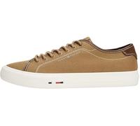 Tommy Hilfiger Uomo Sneakers Vulcanizzate Street Canvas con Logo, Marrone (Rooted Brown), 40
