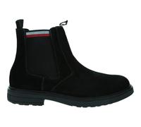 Tommy Hilfiger Uomo Stivaletti Chelsea in Pelle Scamosciata, Nero (Black), 42