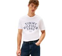 Tommy Hilfiger Uomo T-Shirt Maniche Corte Archive con Logo Grande, Bianco (White), XL