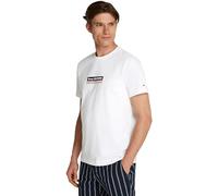 Tommy Hilfiger Uomo T-shirt Maniche Corte Box in Cotone, Bianco (White), M