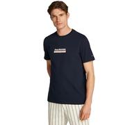 Tommy Hilfiger Uomo T-Shirt Maniche Corte Box in Cotone, Blu (Desert Sky), M