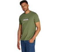 Tommy Hilfiger Uomo T-Shirt Maniche Corte Box in Cotone, Verde (Battle Green), M