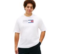 Tommy Hilfiger Uomo T-Shirt Maniche Corte Brand Love Text Box in Cotone, Bianco (White), 3XL