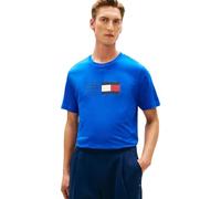 Tommy Hilfiger Uomo T-Shirt Maniche Corte Brand Love Text Box in Cotone, Blu (Regal Blue), XL
