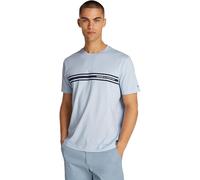 Tommy Hilfiger Uomo T-Shirt Maniche Corte Central Chest Stripe Cotone, Blu (Breezy Blue), 3XL
