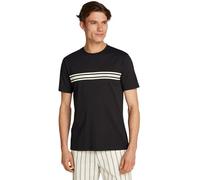 Tommy Hilfiger Uomo T-shirt Maniche Corte Central Chest Stripe Cotone, Nero (Black), S