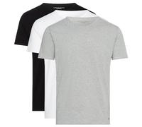 Tommy Hilfiger Uomo T-Shirt Maniche Corte Confezione da 3 Stretch Scollo Rotondo, Multicolore (Black/White/Grey Heather), S