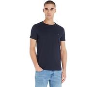 Tommy Hilfiger Uomo T-Shirt Maniche Corte Core Stretch Slim Fit, Blu (Desert Sky), XL