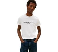 Tommy Hilfiger Uomo T-Shirt Maniche Corte Core Tommy Logo Scollo Rotondo, Bianco (Snow White), S