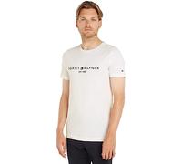 Tommy Hilfiger Uomo T-Shirt Maniche Corte Core Tommy Logo Scollo Rotondo, Bianco (Snow White), XL