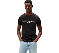 Tommy Hilfiger Uomo T-Shirt Maniche Corte Core Tommy Logo Scollo Rotondo, Nero (Jet Black), XL