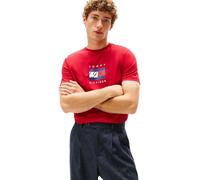 Tommy Hilfiger Uomo T-Shirt Maniche Corte Linear Flag Graphic Regular Fit, Rosso (Medium Red), S