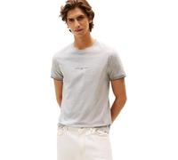 Tommy Hilfiger Uomo T-Shirt Maniche Corte Logo Tipped Scollo Rotondo, Grigio (Light Grey Heather), XL