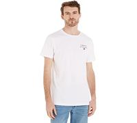 Tommy Hilfiger Uomo T-Shirt Maniche Corte Scollo Rotondo, Bianco (White), XL