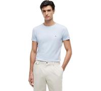 Tommy Hilfiger Uomo T-Shirt Maniche Corte Stretch Slim Fit Tee Scollo Rotondo, Blu (Breezy Blue), XL