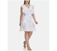 Tommy Hilfiger Vestito Donna X0SA1BV1 Bianco Misto Cotone Zip con Cintura 22W