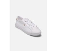 Tommy Hilfiger Donna Sneakers Vulcanizzate Canvas Lace Up Eleganti, Bianco (White), 36