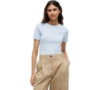 Tommy Hilfiger Donna T-Shirt Maniche Corte Slim Cody Scollo Rotondo, Blu (Breezy Blue), XL