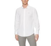 Tommy Hilfiger Uomo Camicia Flex Poplin Kent Collar Camicia da Lavoro, Bianco (Optic White), S