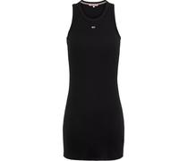 Tommy Jeans abito t shirt cotes nero donna abito essenziale a costine...