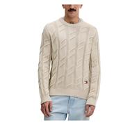 Tommy Jeans - Badge Chunky Cable Knit Jumper - - Knitwear - Uomo - Beige - S