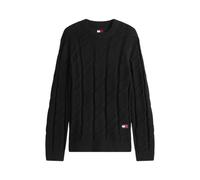 Tommy Jeans - Badge Chunky Cable Knit Jumper - - Knitwear - Uomo - Nero - M