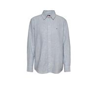 Tommy Jeans Tjw RLX Linen Shirt Dw0Dw20292, Camicia a Maniche Lunghe, Donna, Blu (Colorado Blue/Stripe), M