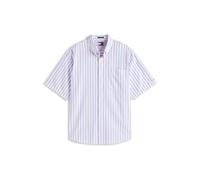 Tommy Jeans - Camicia a maniche corte bianco sporco a righe blu 52