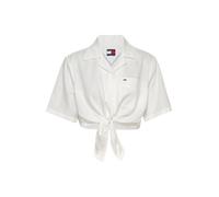 Tommy Jeans - Tjw Crp Linen Ss Shi DW0DW20286 Bianco - Abbigliamento - Taglia L L Bianco