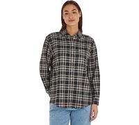 Tommy Jeans Camicia Donna Check Overshirt Maniche Lunghe, Multicolore (Black Check), S