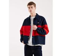 Tommy Jeans - Camicia giacca color block blu navy e rossa 50
