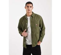Tommy Jeans - Camicia giacca verde con logo sulla tasca 50