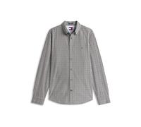 TOMMY JEANS Poplin Pattern M - camicia maniche lunghe - uomo White/Black XL