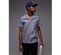 Tommy Jeans - Camicia in lino blu navy con bottoni XS