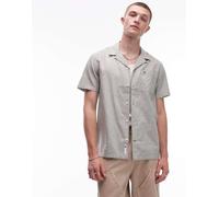 Tommy Jeans - Camicia in misto lino verde slavato con bottoni S
