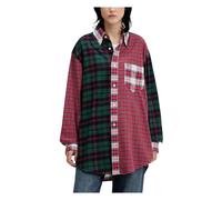 Tommy Jeans - Camicia oversize a patchwork tartan - - Blouses & Shirts - Donna - Multicolore - S