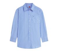 Tommy Jeans - Camicia Oversize a Righe Verticali con Patch Logo - - Blouses & Shirts - Donna - Blu - S