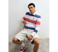 Tommy Jeans - Camicia taglio comodo stile rugby blu e rossa a righe-Multi 48