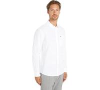 Tommy Jeans Camicia Uomo Tjm Reg Linen Blend Shirt Camicia Casual, Bianco (White), XL