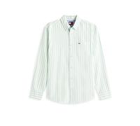 Tommy Jeans Tjm Reg Stripe Oxford Camicia Ext DM0DM22790 L/S Camicia, Verde (Bahama Green Stripe), L